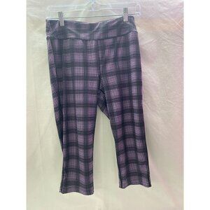 Fila Women's Size S Purple & Black Capri Workout Leggings with Waist Band Pocket